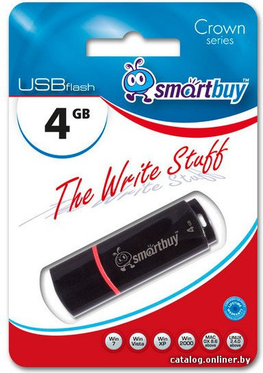 Изображение товара USB flash накопитель SmartBuy Crown Black 4GB (SB4GBCRW-K)