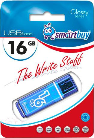 Изображение товара USB flash накопитель SmartBuy Glossy Blue 16GB (SB16GBGS-B)