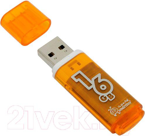 Изображение товара USB flash накопитель SmartBuy Glossy Orange 16GB (SB16GBGS-Or)