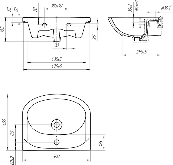 Изображение товара Умывальник Cersanit Erica 50 (S-UM-ERI-50-1-W)