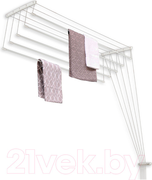 Изображение товара Сушилка для белья Comfort Alumin Group Потолочная 5 прутьев 220см (сталь/белый)