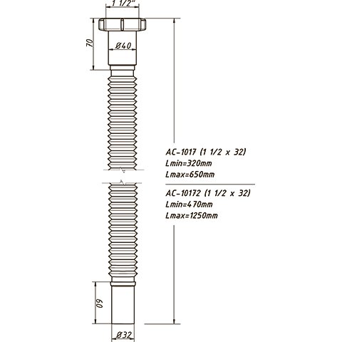 Изображение товара Слив (гофра) ОРИО АС-1017