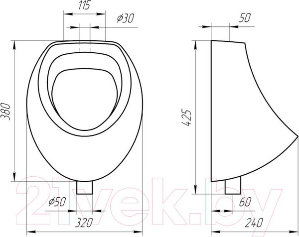 Изображение товара Писсуар Rosa Мини (белый)
