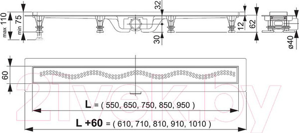 Изображение товара Трап для душа Alcadrain APZ8-950M Simple