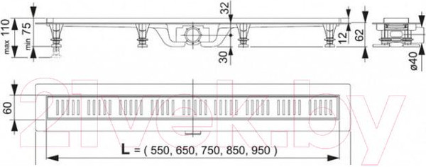 Изображение товара Трап для душа Alcadrain APZ10-750M Simple