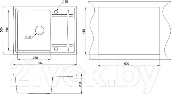 Изображение товара Мойка кухонная GRANULA GR-6501 (графит)