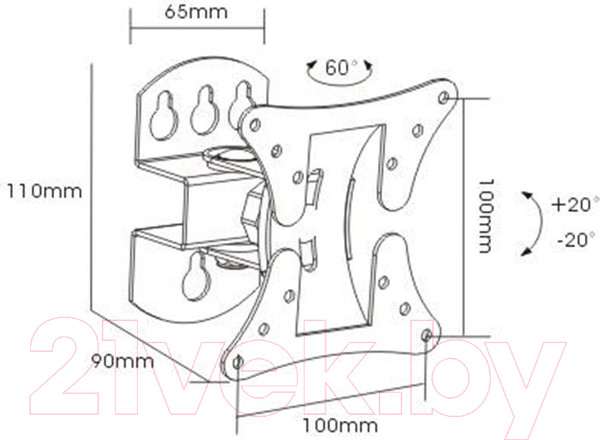 Изображение товара Кронштейн для телевизора ARM Media LCD-101 (черный)