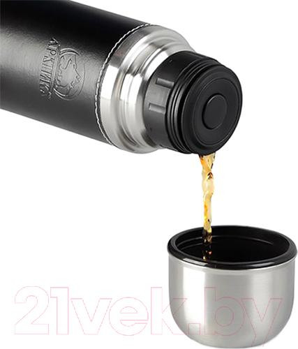 Изображение товара Термос для напитков Арктика 108-500 (в кожаной оплетке, черный)