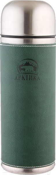 Изображение товара Термос для напитков Арктика 108-700 (в кожаной оплетке, зеленый)