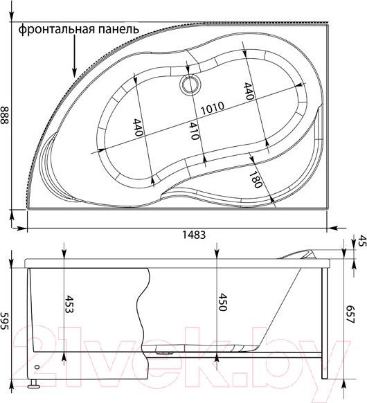 Изображение товара Ванна акриловая Aquanet Graciosa 150x90 L
