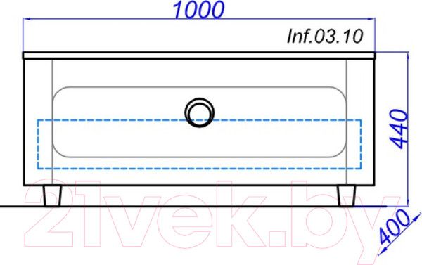 Изображение товара Тумба для ванной Aqwella Инфинити / Inf.03.10/BLK