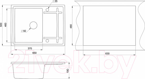 Изображение товара Мойка кухонная GRANULA GR-6501 (черный)