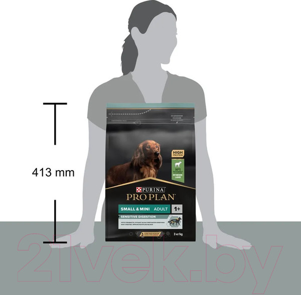 Изображение товара Сухой корм для собак Pro Plan Adult Small & Mini Sensitive Digestion с ягненком и рисом (3кг)
