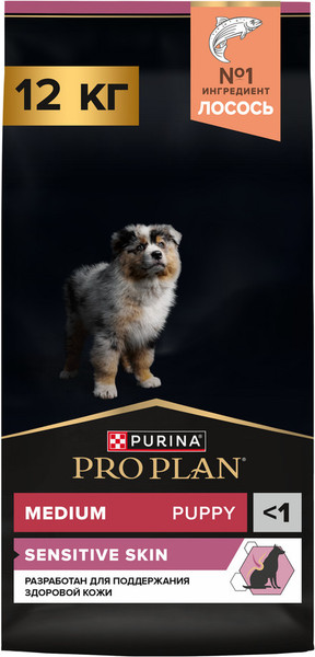 Изображение товара Сухой корм для собак Pro Plan Puppy Medium Sensitive Skin с лососем (12кг)