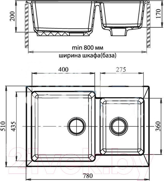 Изображение товара Мойка кухонная GranFest Practik GF-P780K (песок)