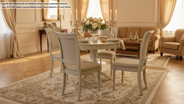 Изображение товара Обеденный стол Мебель-Класс Гелиос (кремовый белый)