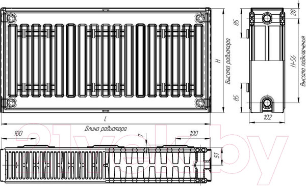Изображение товара Радиатор стальной Лидея ЛУ 22-509 500x900