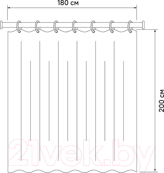 Изображение товара Шторка-занавеска для ванны IDDIS 341P20RI11