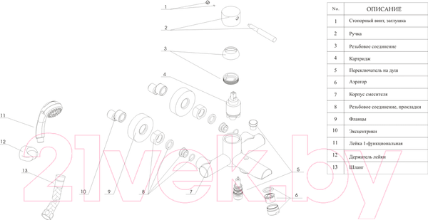 Изображение товара Смеситель Wasserkraft Main 4101