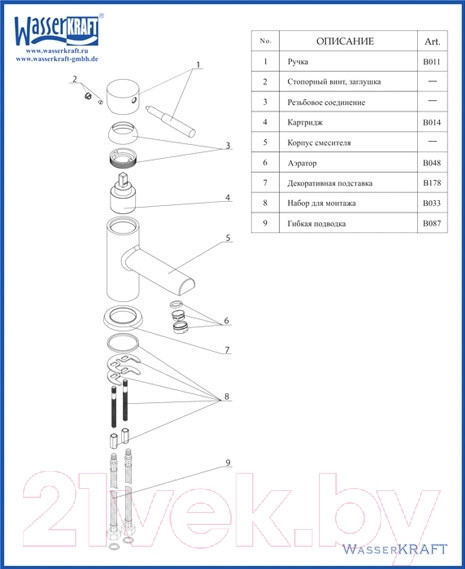 Изображение товара Смеситель Wasserkraft Main 4103