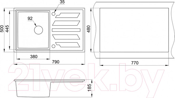 Изображение товара Мойка кухонная GRANULA GR-8002 (эспрессо)