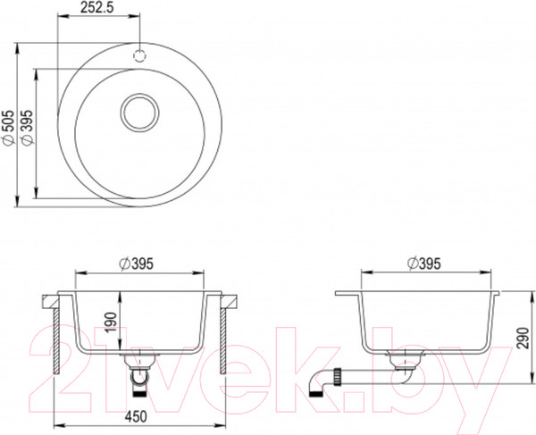 Изображение товара Мойка кухонная Aquasanita CLARUS SR100 (бежевый)