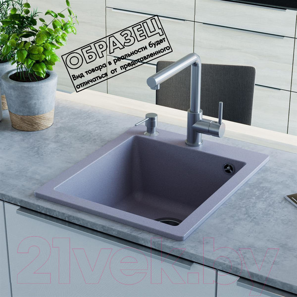 Изображение товара Мойка кухонная Aquasanita SIMPLEX SQS100 (черный металлик)