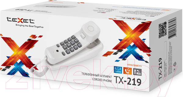 Изображение товара Проводной телефон Texet TX-219 (светло-серый)
