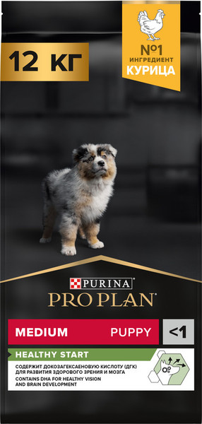 Изображение товара Сухой корм для собак Pro Plan Puppy Medium Optistart с курицей (12кг)