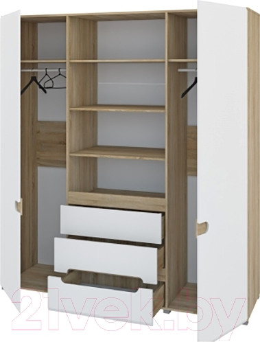 Изображение товара Шкаф Мебель-Неман Леонардо МН-026-09 (белое дерево/дуб сонома)