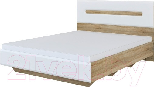 Изображение товара Двуспальная кровать Мебель-Неман Леонардо МН-026-10 (белое дерево/дуб сонома)
