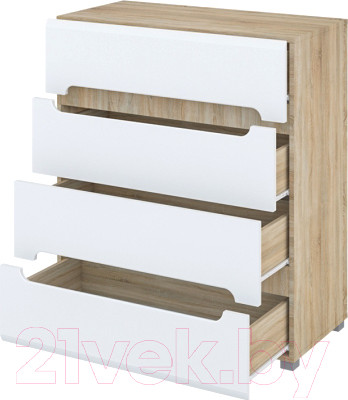 Изображение товара Комод Мебель-Неман Леонардо МН-026-07 (белое дерево/дуб сонома)