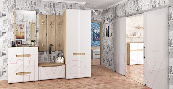 Изображение товара Тумба Мебель-Неман Леонардо МН-026-34 (белое дерево/дуб сонома)