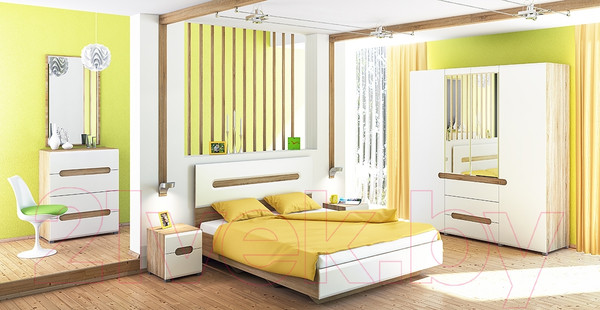 Изображение товара Прикроватная тумба Мебель-Неман Леонардо МН-026-06 (белое дерево/дуб сонома)