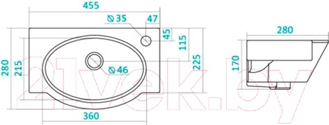 Изображение товара Умывальник Santek Форум 45 (WH110545)