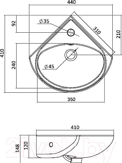 Изображение товара Умывальник Santek Ирис 36 (WH110514)