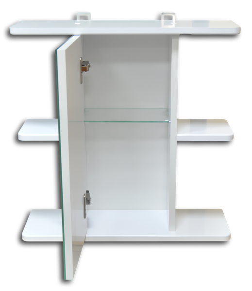 Изображение товара Шкаф с зеркалом для ванной Гамма 10 (белый, левый)