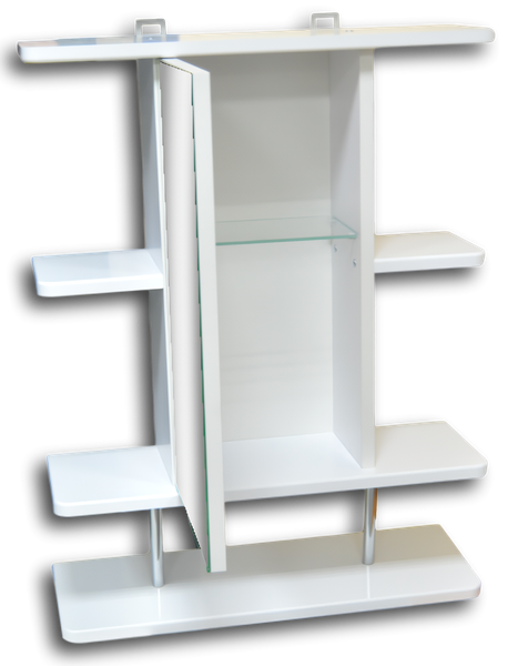 Изображение товара Шкаф с зеркалом для ванной Гамма 10/1 (белый, левый)