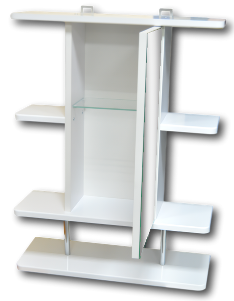 Изображение товара Шкаф с зеркалом для ванной Гамма 10/1 (белый, правый)