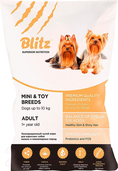 Изображение товара Сухой корм для собак Blitz Pets Adult Mini&Toy (500г)