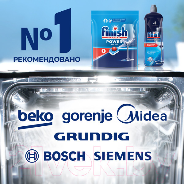 Изображение товара Таблетки для посудомоечных машин Finish PowerBall Все в 1 (100шт)