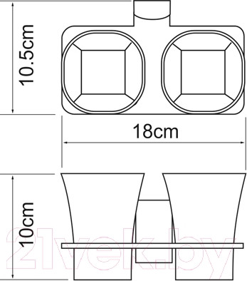 Изображение товара Набор стаканов для зубной щетки и пасты Wasserkraft Leine K-5028D