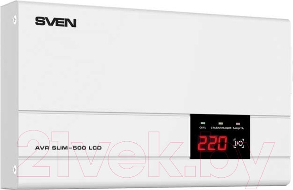 Изображение товара Стабилизатор напряжения Sven AVR SLIM-500 LCD