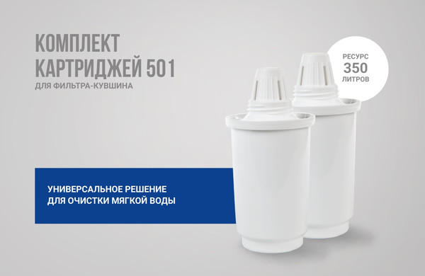 Изображение товара Комплект картриджей для фильтра Гейзер 501 (2шт)