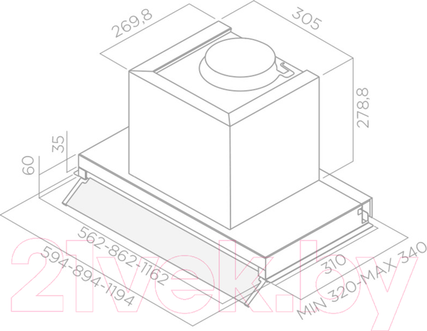 Изображение товара Вытяжка скрытая Elica BOX IN PLUS IX GL/A/60