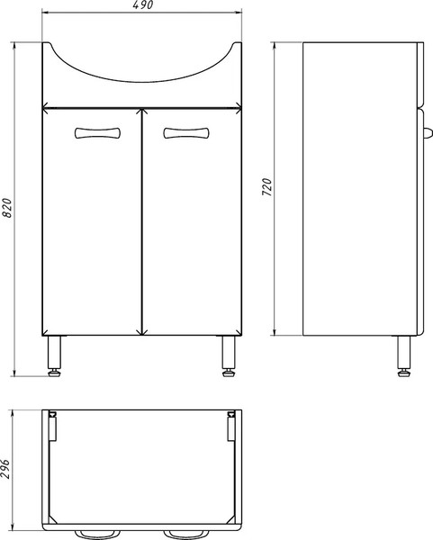 Изображение товара Тумба под умывальник Акваль София 50 / ES.50.00.00.N