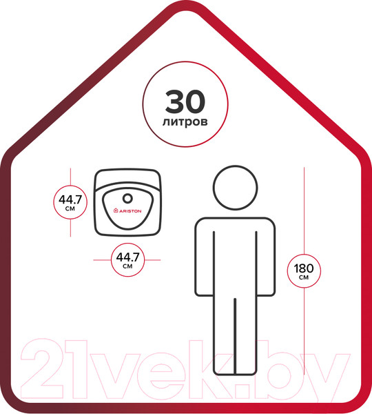 Изображение товара Накопительный водонагреватель Ariston ABS Andris Lux 30 (3100608)