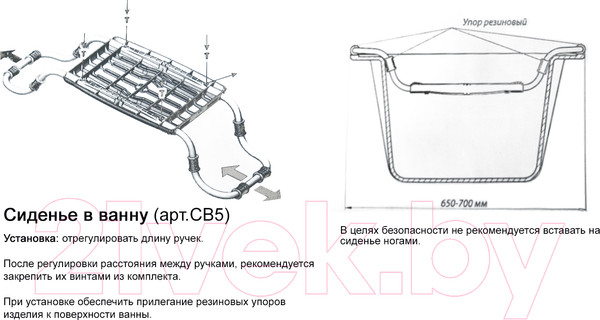 Изображение товара Сиденье для ванны Ника СВ5 (белый)
