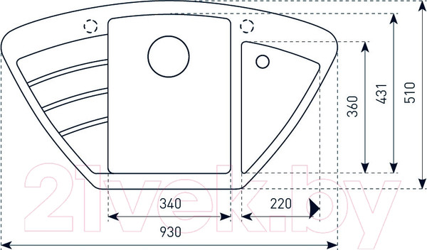 Изображение товара Мойка кухонная Zigmund & Shtain Eckig 900 (речной песок)