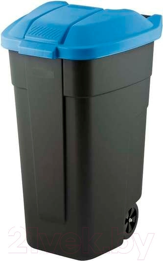 Изображение товара Контейнер для мусора Curver 12900-857-60 / 214127 (110л, черный/голубой)